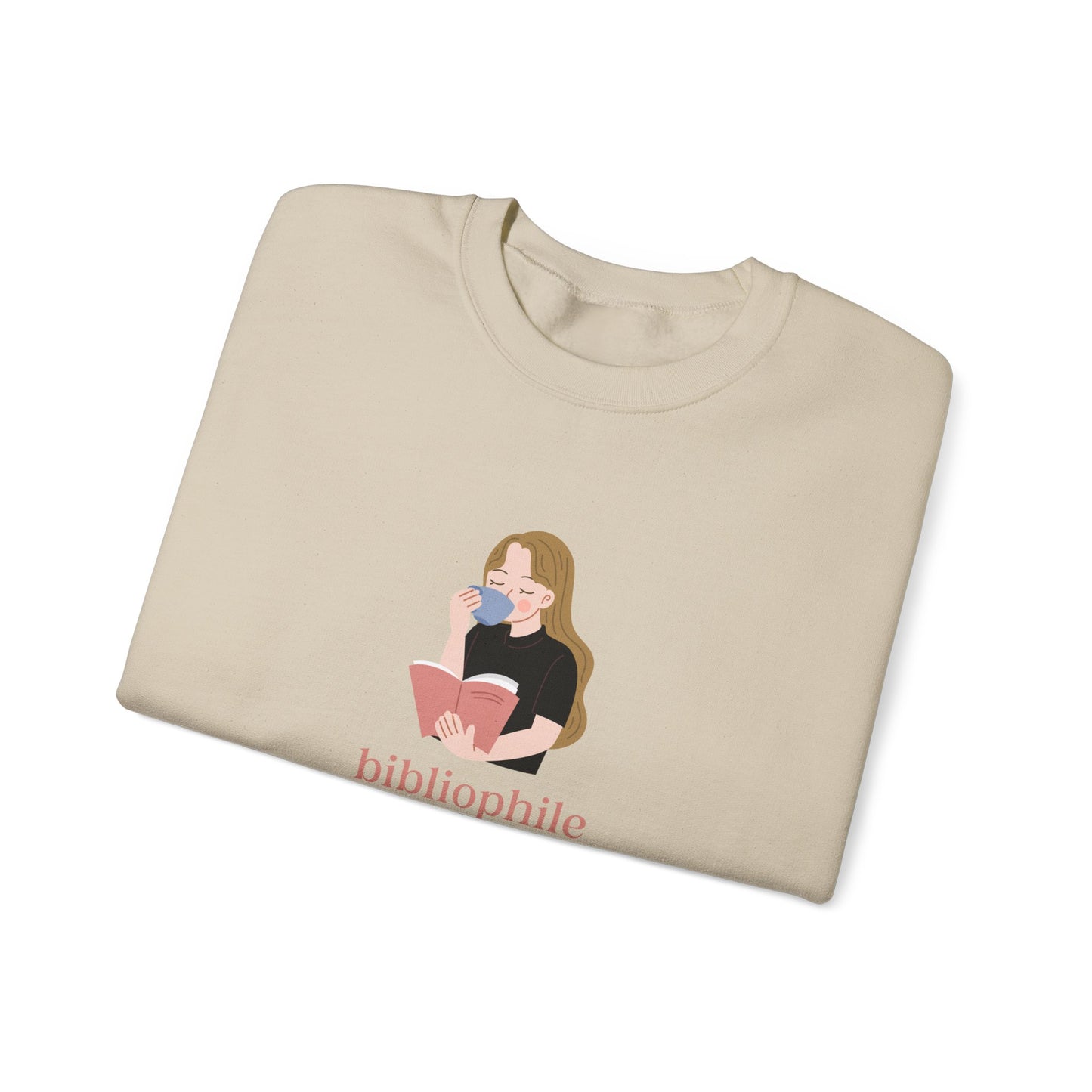 Bibliophile Girl Illustration Sweatshirt, Book Lover Sweatshirt, Reader Apparel, Bookish Gift Sweatshirt