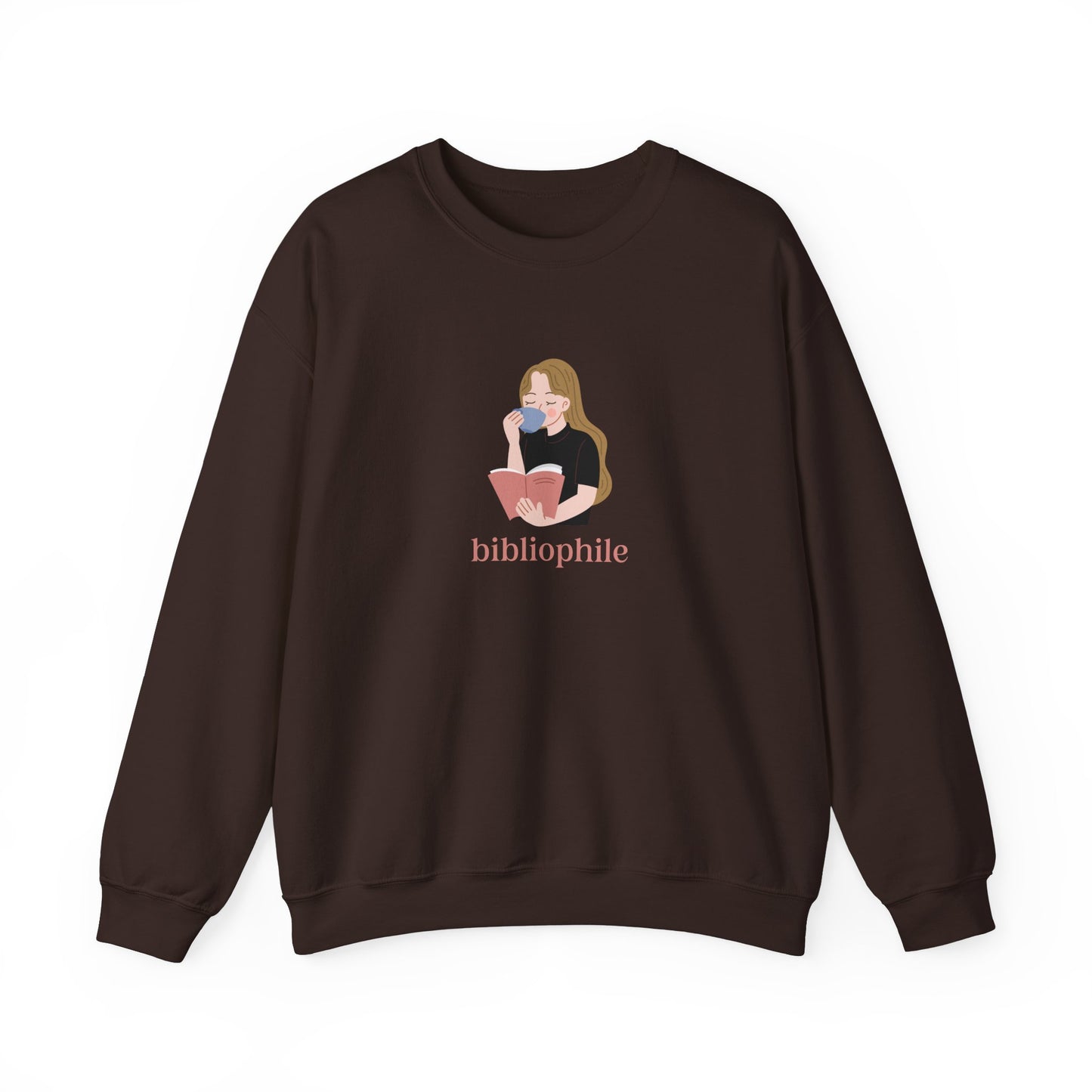 Bibliophile Girl Illustration Sweatshirt, Book Lover Sweatshirt, Reader Apparel, Bookish Gift Sweatshirt