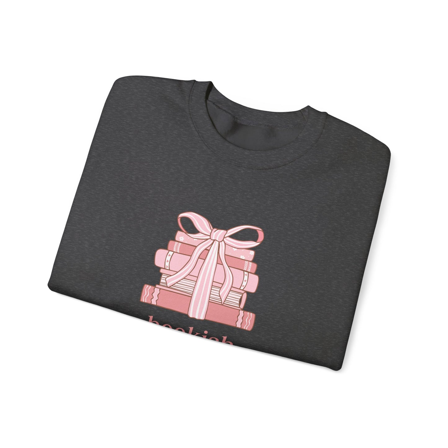 Bookish Girlie Pink Books Sweatshirt, Pink Bow and Books Sweatshirt, Gift for Book and Romance Lover, Cozy Book Reading Sweatshirt