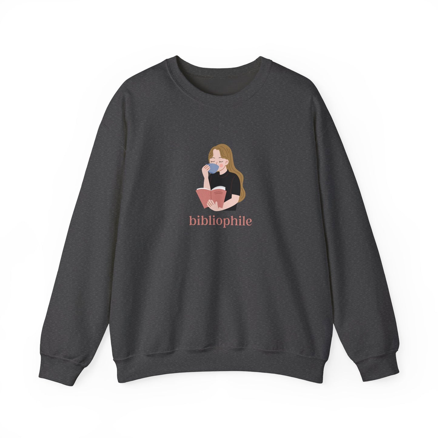 Bibliophile Girl Illustration Sweatshirt, Book Lover Sweatshirt, Reader Apparel, Bookish Gift Sweatshirt