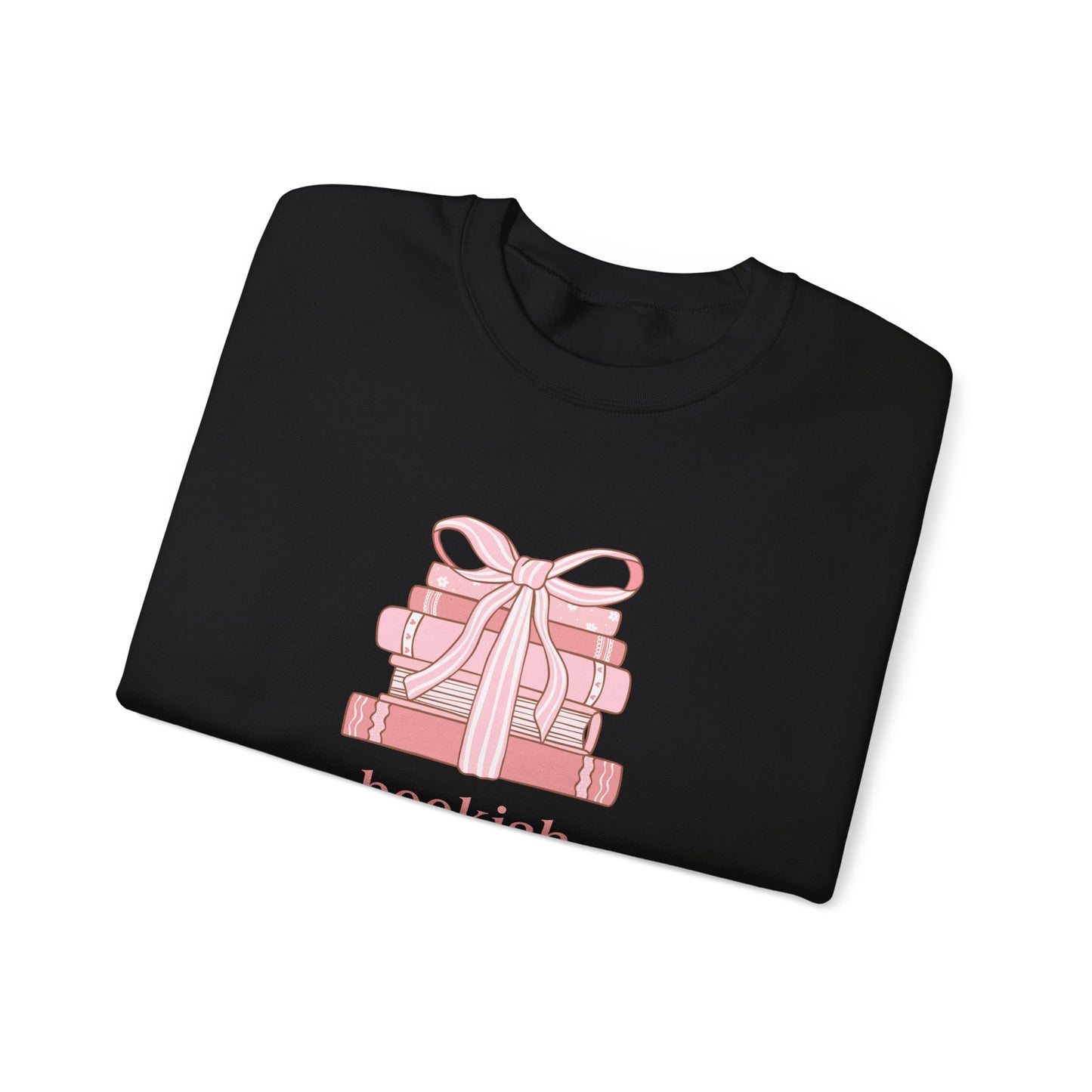Bookish Girlie Pink Books Sweatshirt, Pink Bow and Books Sweatshirt, Gift for Book and Romance Lover, Cozy Book Reading Sweatshirt