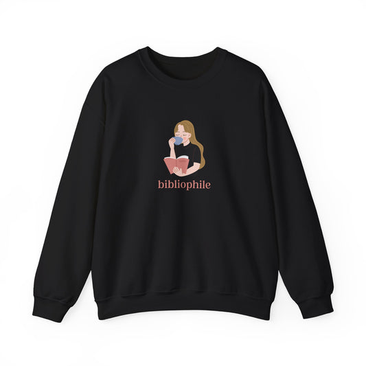 Bibliophile Girl Illustration Sweatshirt, Book Lover Sweatshirt, Reader Apparel, Bookish Gift Sweatshirt
