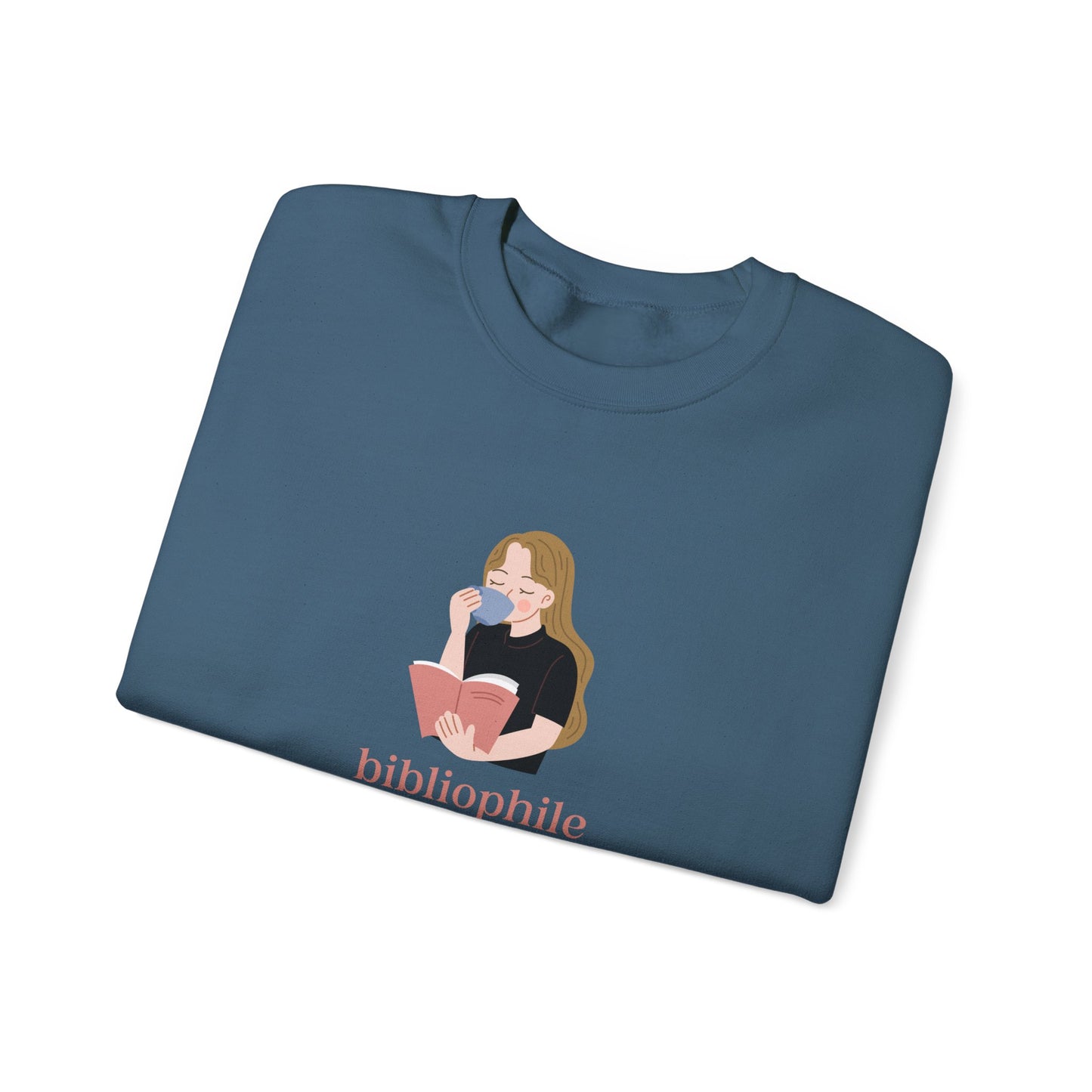 Bibliophile Girl Illustration Sweatshirt, Book Lover Sweatshirt, Reader Apparel, Bookish Gift Sweatshirt