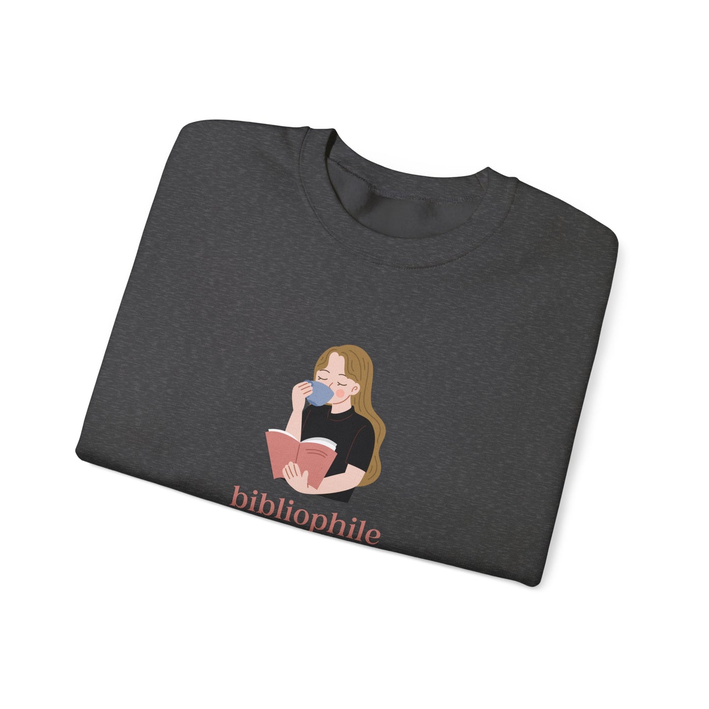 Bibliophile Girl Illustration Sweatshirt, Book Lover Sweatshirt, Reader Apparel, Bookish Gift Sweatshirt