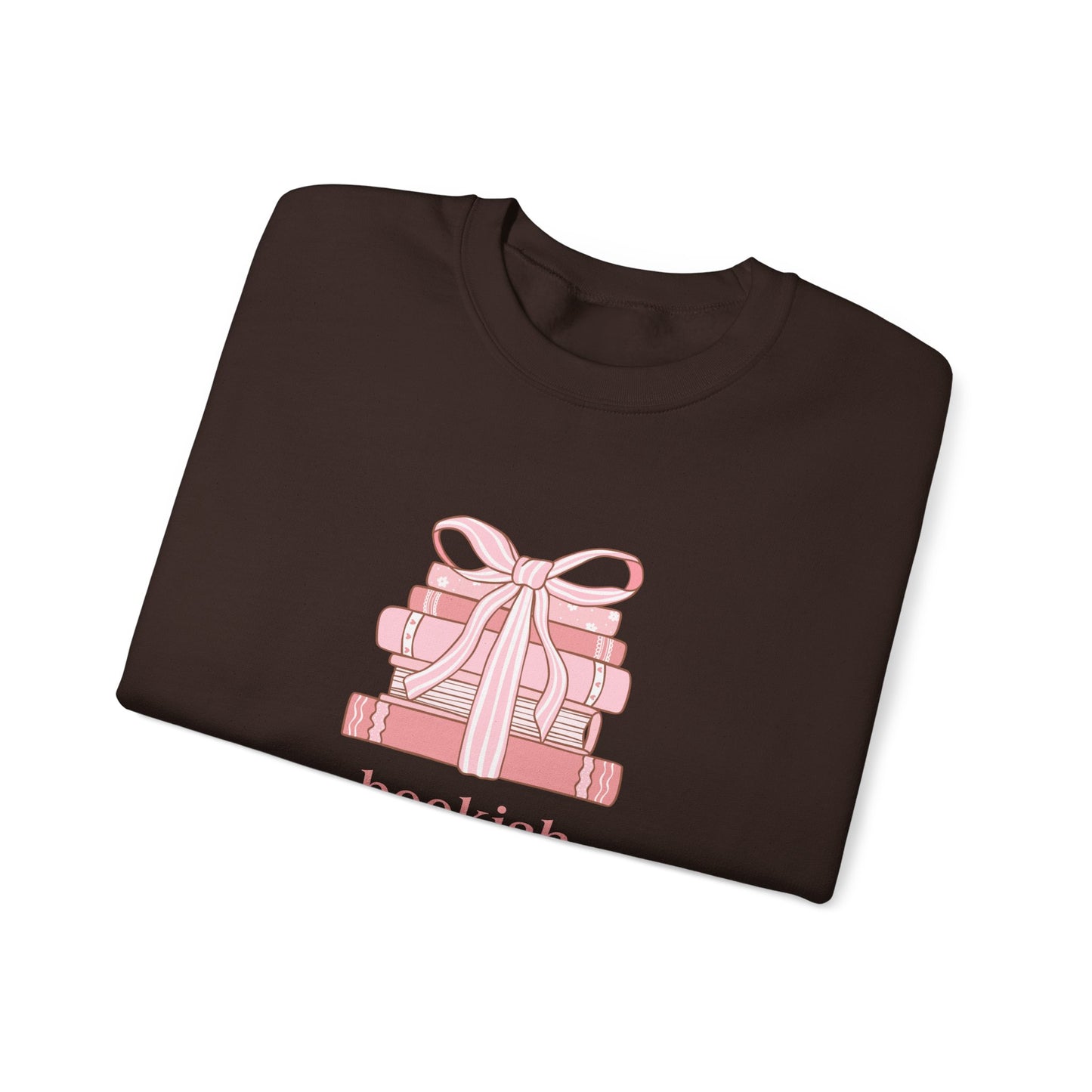 Bookish Girlie Pink Books Sweatshirt, Pink Bow and Books Sweatshirt, Gift for Book and Romance Lover, Cozy Book Reading Sweatshirt