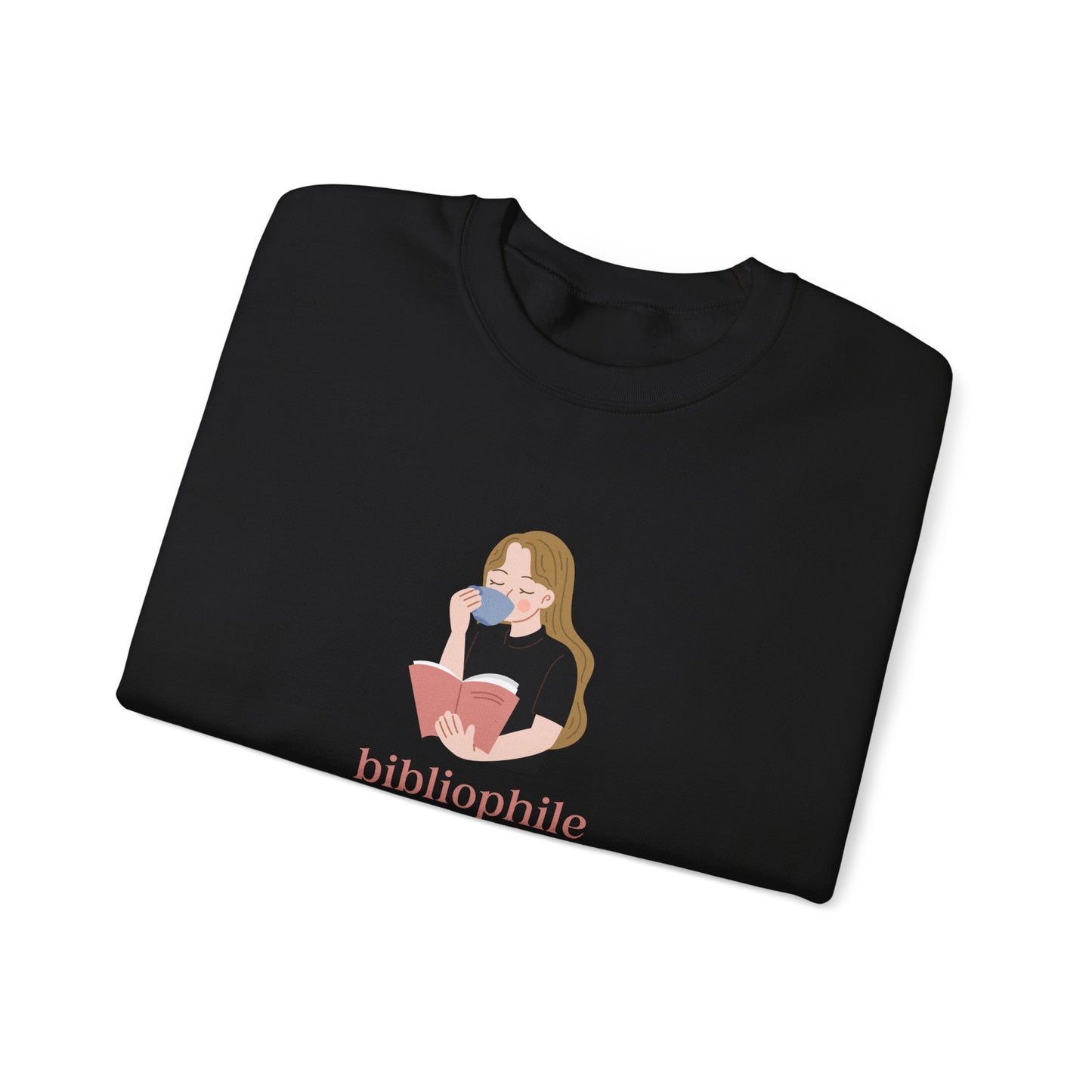 Bibliophile Girl Illustration Sweatshirt, Book Lover Sweatshirt, Reader Apparel, Bookish Gift Sweatshirt