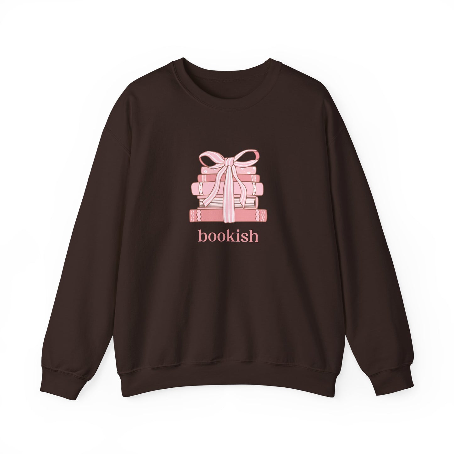 Bookish Girlie Pink Books Sweatshirt, Pink Bow and Books Sweatshirt, Gift for Book and Romance Lover, Cozy Book Reading Sweatshirt